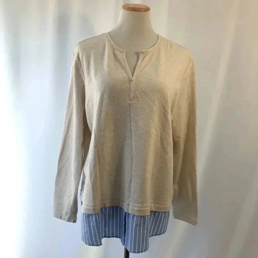 Van Heusen White Shirt Sweatshirt Long Sleeve  XXL